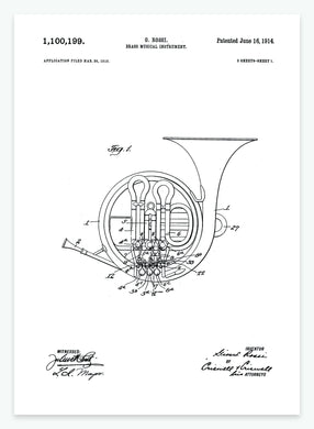 fransk horn | PATENTPLAKAT - decoARTE