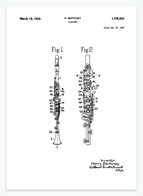 Klarinet | Smukt patent til din væg | plakat | poster - decoARTE