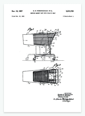 indkøbsvogn med børnesæde | PATENTPLAKAT - decoARTE