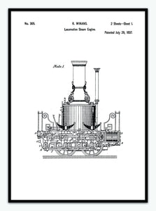 damplokomotiv | PATENTPLAKAT - decoARTE