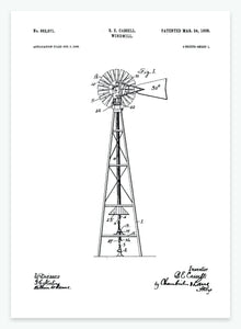 Vindmølle | Smukt patent til din væg | plakat | poster - decoARTE